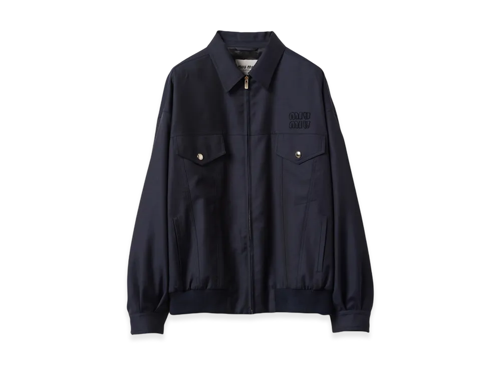 MIU MIU Women's Batavia Blouson Jacket "Navy"
