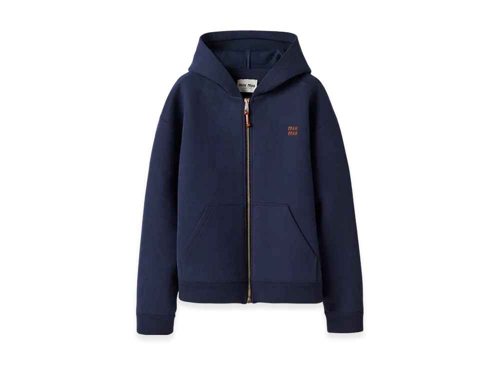 MIU MIU Jersey Hooded Jacket "Blue"