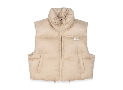 MIU MIU Women's Goose Down Vest "Desert Beige"
