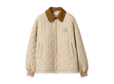 MIU MIU Women's Technical Fabric Blouson Jacket "Sand Beige"