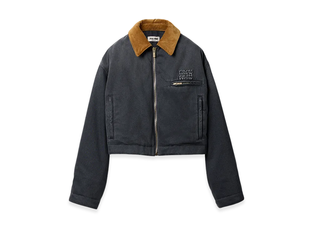 MIU MIU Women's Drill Blouson Jacket "Grey"