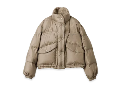 MIU MIU Women's Technical Ponge Down Jacket "Clay Grey"