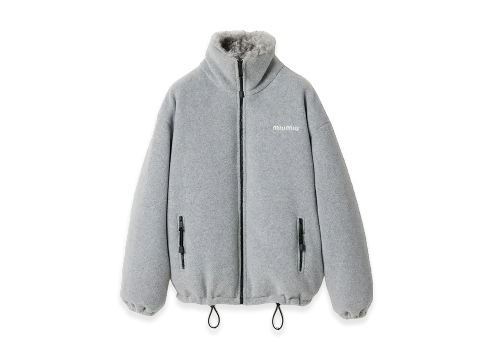 MIU MIU Women's Fleece Down Jacket "Marble Gray"