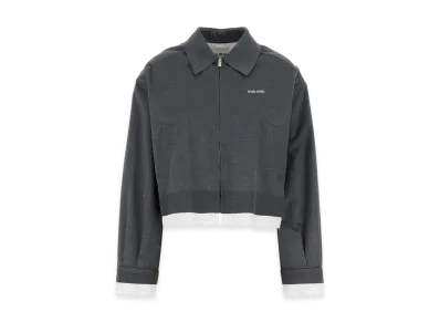 MIU MIU Women's Silk Blend Jacket "Dark Gray"