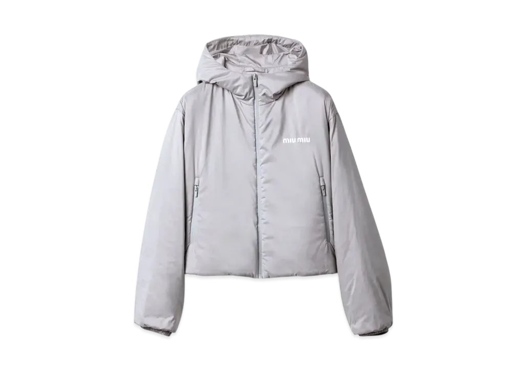 MIUMIU Technical Pongee Jacket "Light Gray"
