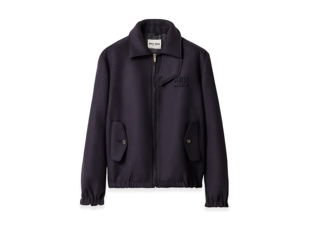 MIU MIU Women's Wool Blouson Jacket "Navy"