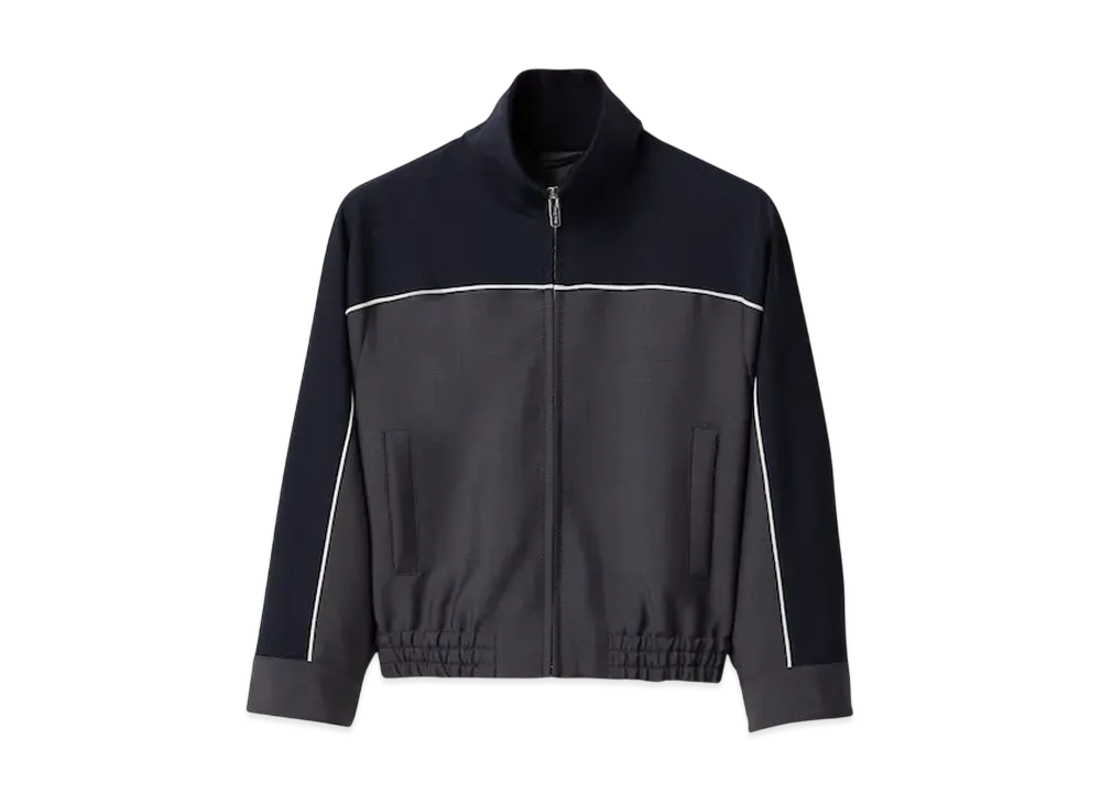 MIUMIU Women's Kid Mohair Zipper Blouson Jacket "Dark Gray/Navy"