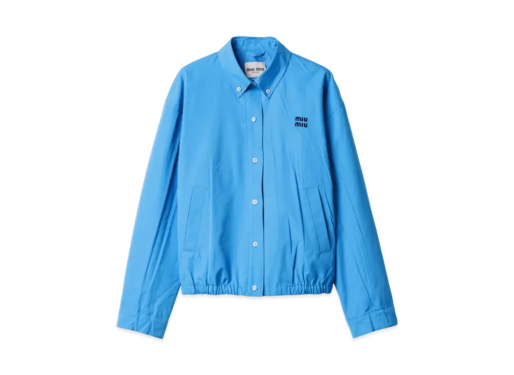 MIUMIU Women's Poplin Blouson Jacket "Light Blue"