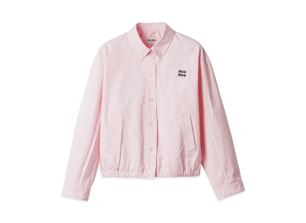 MIUMIU Women's Poplin Blouson Jacket "Pink"