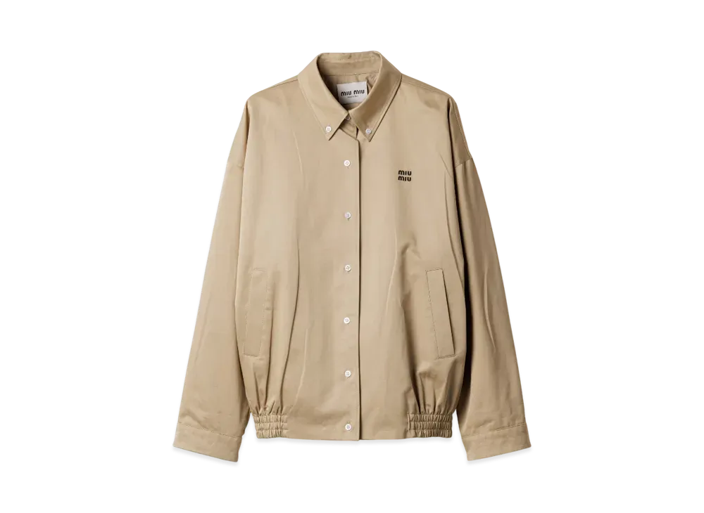 MIUMIU Women's Chino Cloth Blouson Jacket "Beige"