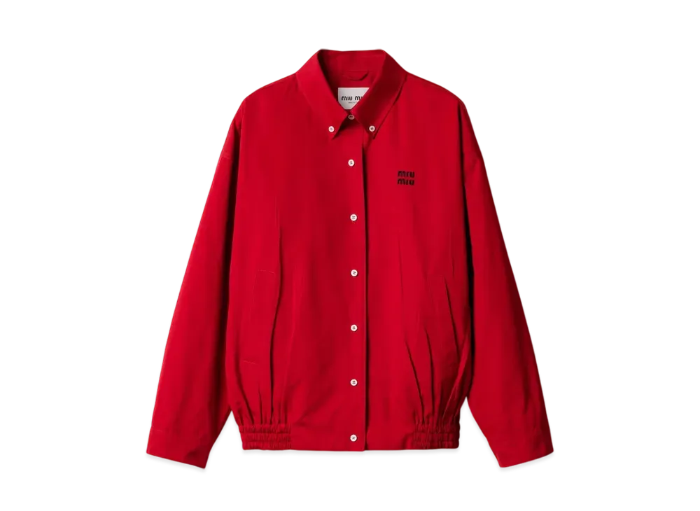 MIUMIU Women's Heavy Poplin Blouson Jacket "Red"