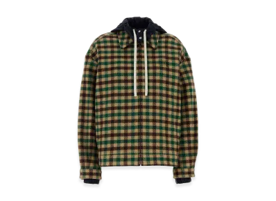 MIU MIU Women's Embroidered Wool Blend Jacket "Checked"