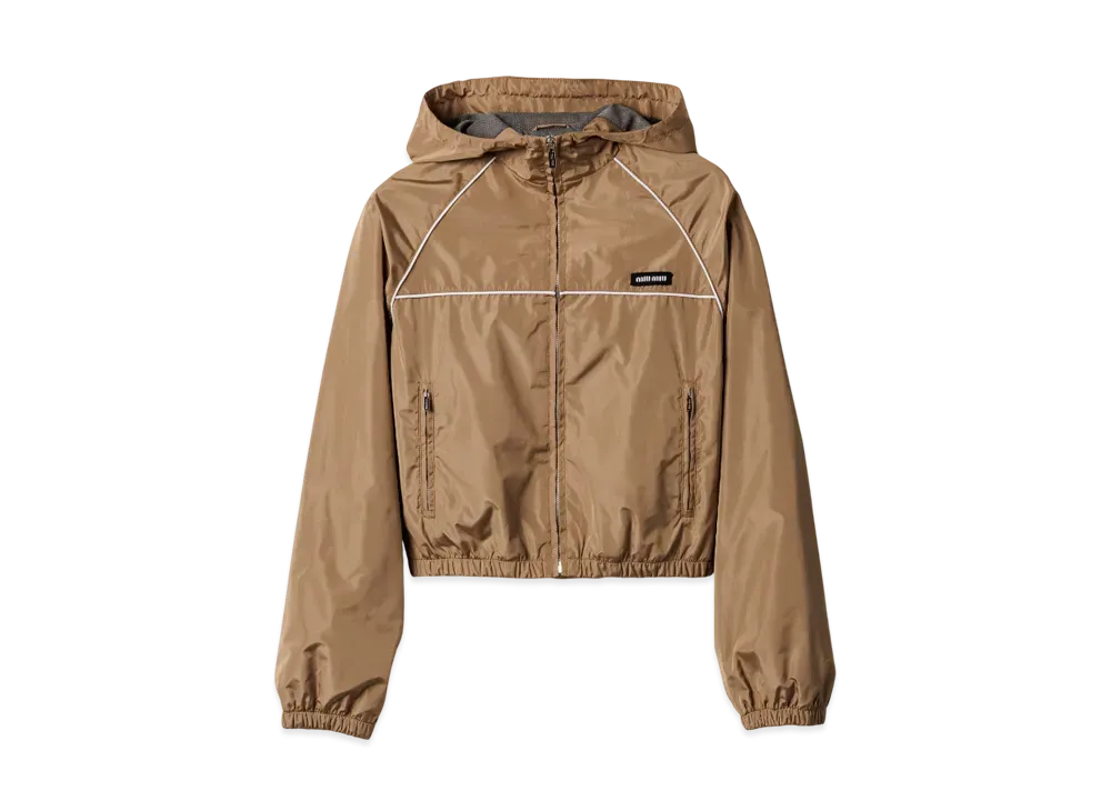 MIUMIU Women's Technical Silk Blouson Jacket "Natural"