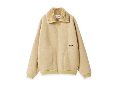 MIU MIU Women's Cotton Fleece Zipper Blouson Jacket "Soy Green"