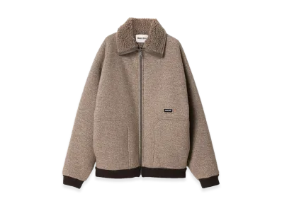 MIU MIU Women's Cotton Fleece Zipper Blouson Jacket "Cord Beige"