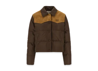 MIU MIU Women's Ponge Tec Down Jacket "Brown"