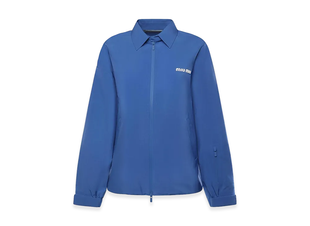 MIU MIU Women's Tech Canvas Windbreaker "Lightblue"