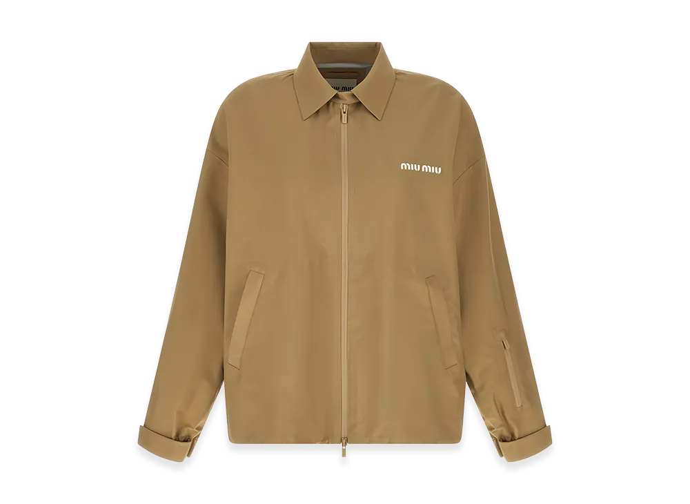 MIU MIU Women's Tech Fabric Windbreaker "Beige"