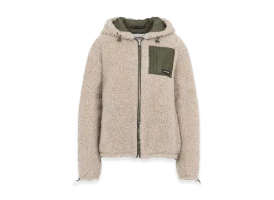 MIU MIU Women's Hybrid Construction Fleece Jacket "Beige"