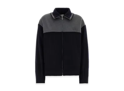 MIU MIU Women's Two-Tone Velour Jacket "Navy/Grey"