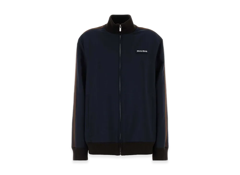 MIU MIU Women's Mohair Blend Sweatshirt "Navy Blue"
