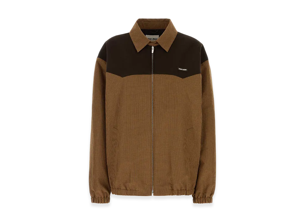 MIU MIU Women's Embroidered Cotton Jacket "Brown"