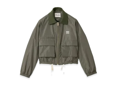 MIU MIU Women's Technical Fabric Blouson Jacket "Green"