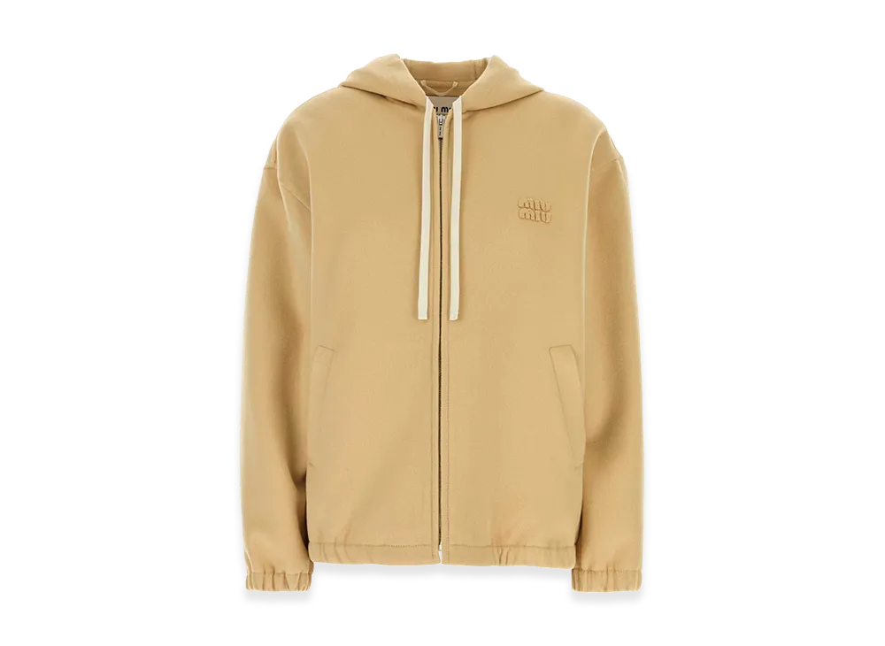 MIU MIU Women's Pastel Wool Blend Jacket "Beige/Yellow"