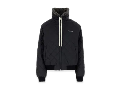 MIU MIU Women's Polyester Down Jacket "Navy Blue"