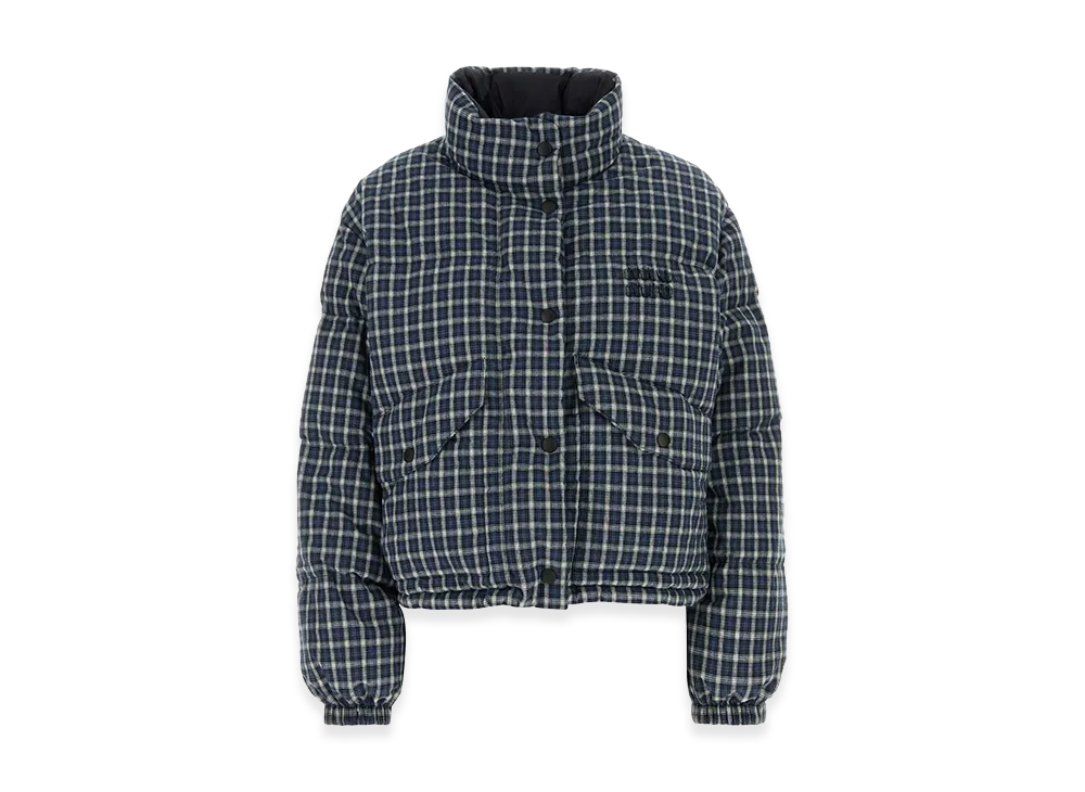 MIU MIU Women's Reversible Puffer Jacket Flanella Anche Pongetec "Blue"