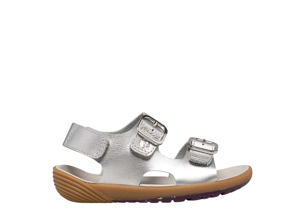 MERRELL Little Kids Bare Steps Sandal "Silver"