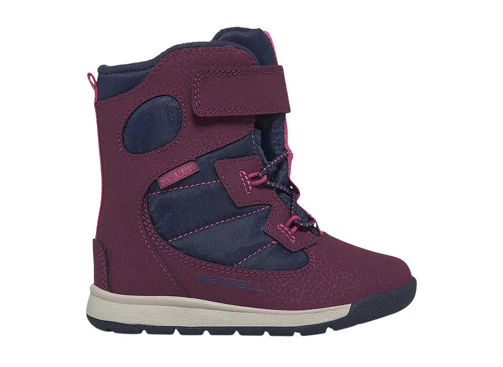 MERRELL Little Kids Snow Bank Jr Waterproof Boot "Navy/Berry"