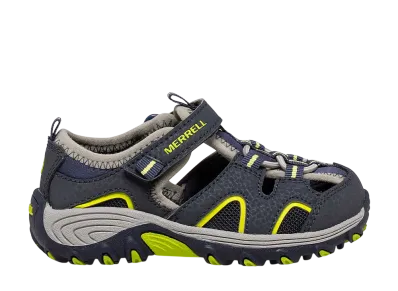MERRELL Little Kids Hydro H2O Hiker Jr Sandal "Navy/Lime"
