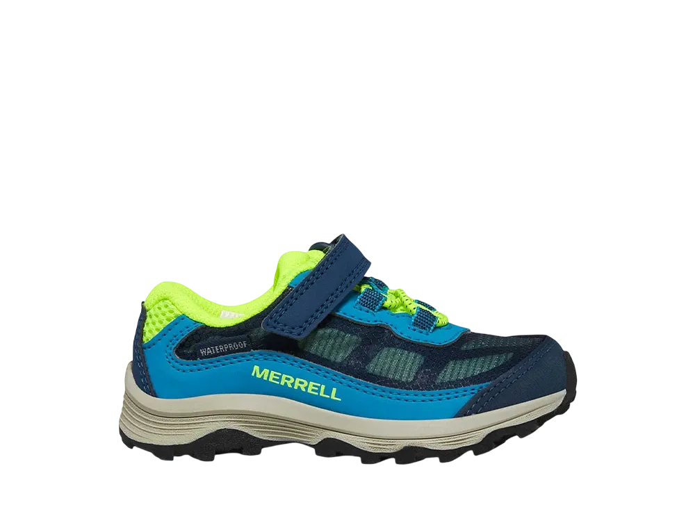 MERRELL Little Kids Moab Speed Low A/C Jr. Waterproof "Navy/Hi Viz"
