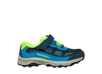 MERRELL Little Kids Moab Speed Low A/C Jr. Waterproof "Navy/Hi Viz"