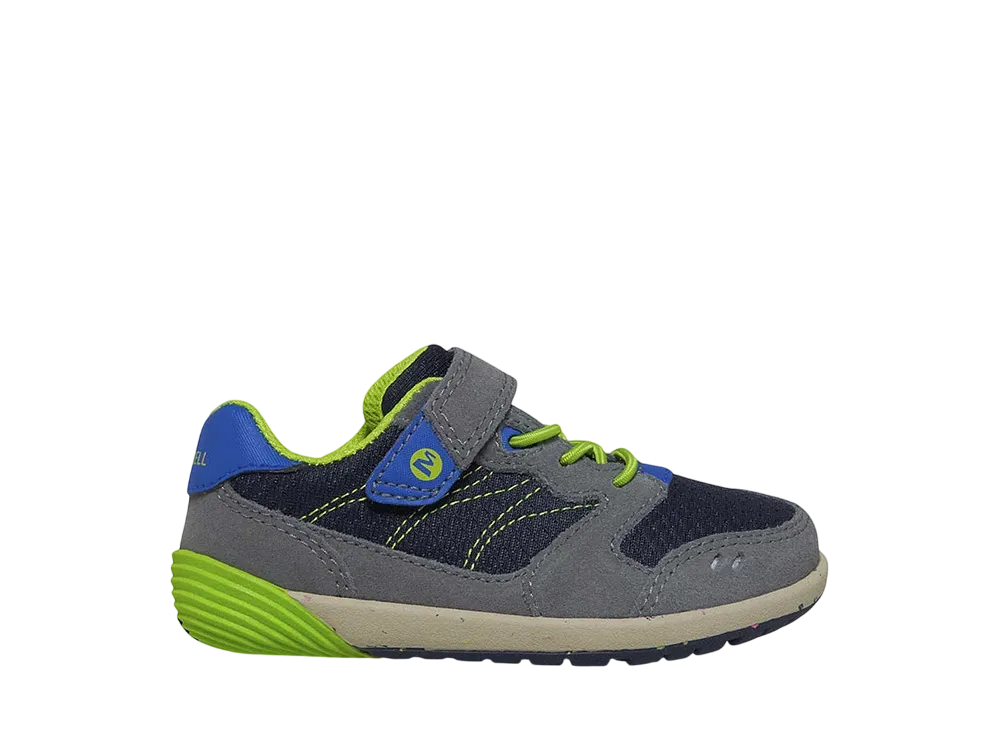 MERRELL Little Kids Bare Steps A83 "Navy/Green"
