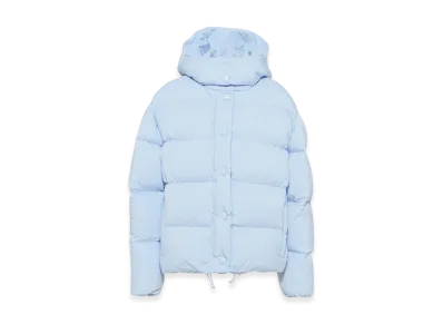 MIU MIU Women's Technical Ponge Hooded Down Jacket "Celeste"