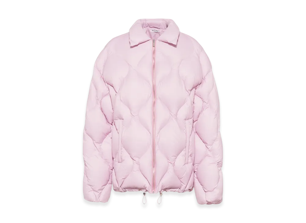MIU MIU Women's Nylon Down Jacket "Alabaster Pink"