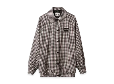 MIU MIU Women's Gingham Check Blouson Jacket "Burgundy"