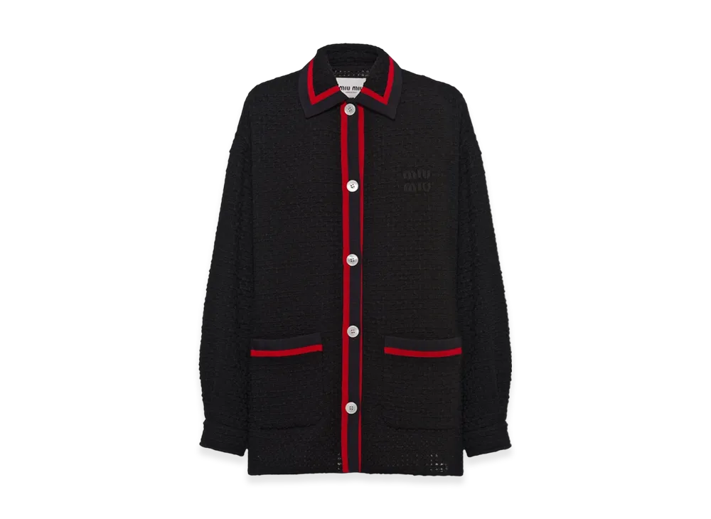 MIU MIU Women's Tweed Blouson Jacket "Black"