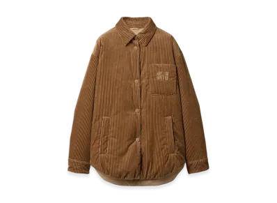 MIU MIU Women's Medium-Weight Corduroy Down Jacket "Camel Brown"