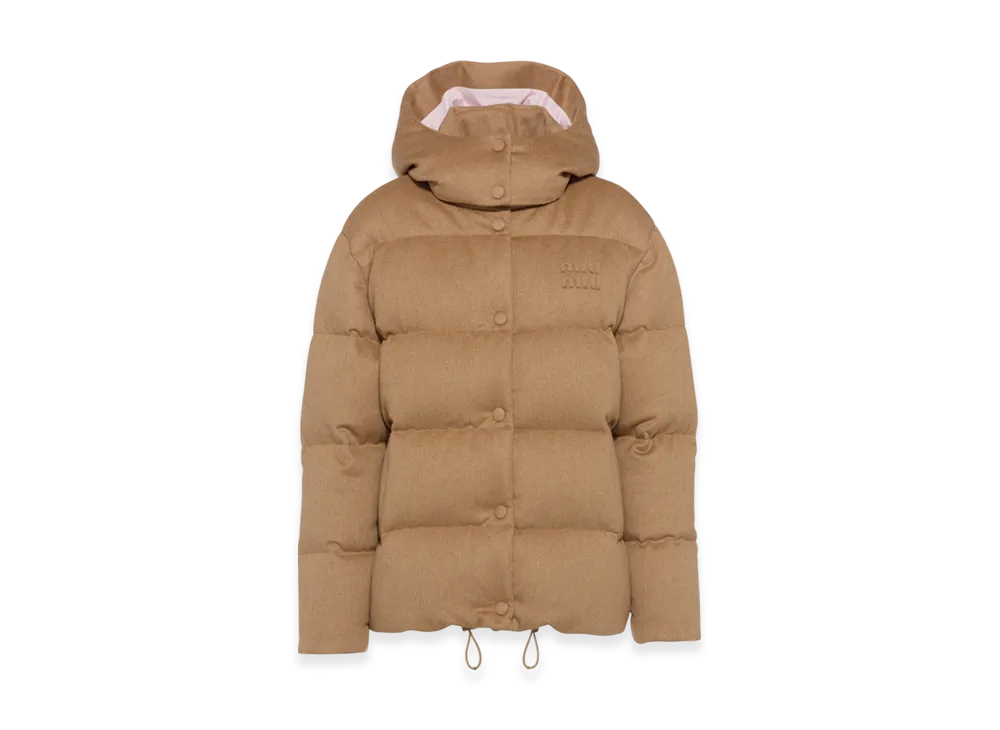 MIU MIU Women's Camelhair Down Jacket "Camel Brown"