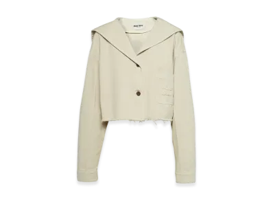 MIU MIU Women's Drill Blouson Jacket "Chalk White"