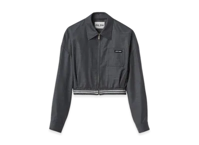 MIU MIU Women's Grisaille Blouson Jacket "Slate Gray"