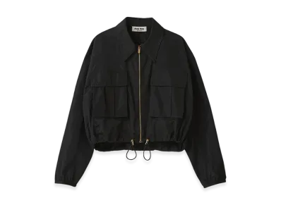 MIU MIU Women's Technical Silk Blouson Jacket "Black"