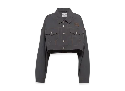 MIU MIU Women's Wool Blouson Jacket "Slate Grey"