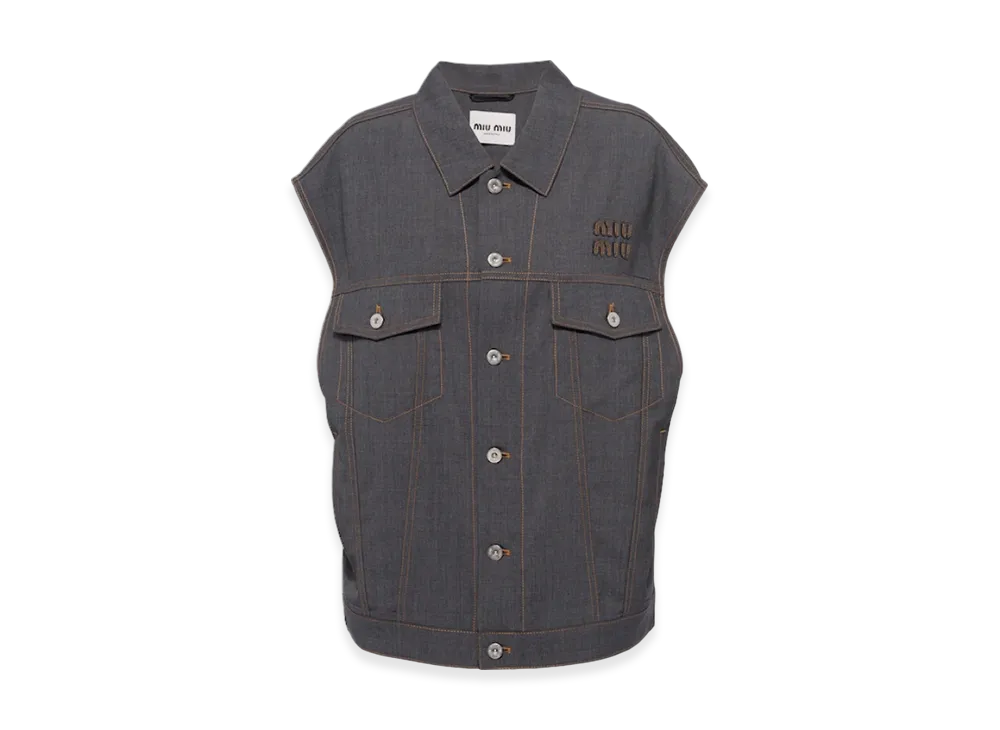 MIU MIU Women's Wool Blouson Jacket "Slate Grey"