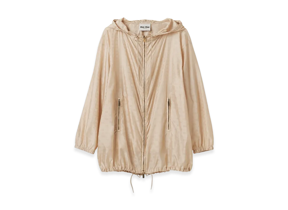 MIU MIU Women's Nylon Blouson Jacket "Desert Beige"
