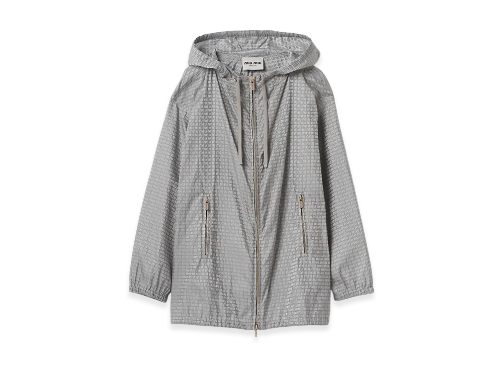 MIU MIU Technical Fabric Blouson Jacket "Aluminum"