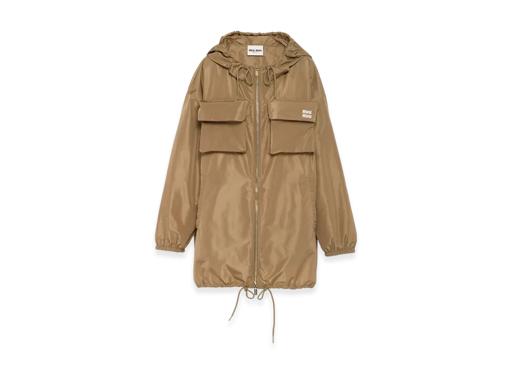 MIU MIU Women's Technical Fabric Blouson Jacket "Clay Grey"